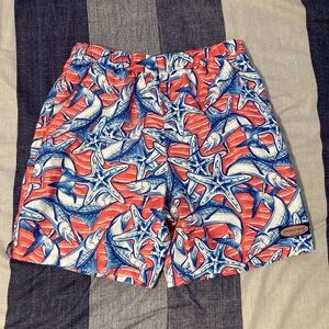 Vineyard Vines Mens Swim Trunks Sz S Fish Oceanic